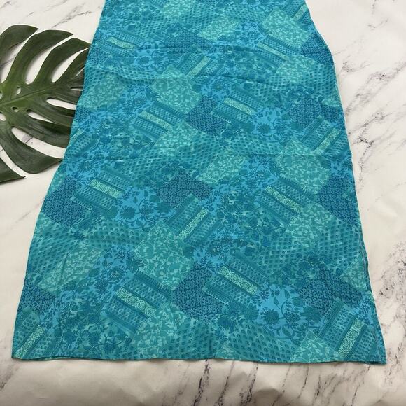 Millers Womens Vintage Y2k Maxi Dress Size 16 Blue Green Patchwork Floral - Picture 4 of 9